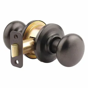 YALE D3206G01 Knob Lockset, 2, Cambridge Knob, Gun Metal Pewter, Not Keyed | CV3XNH 49XU40