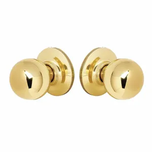 YALE D35023 Knob Lockset, 2, Bridgeport Knob, Bright Brass, Not Keyed, Knob | CV3XMU 49XU18