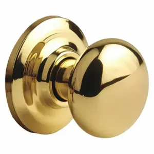 YALE D35063 Knob Lockset, 2, Cambridge Knob, Bright Brass, Not Keyed | CV3XNC 49XU26