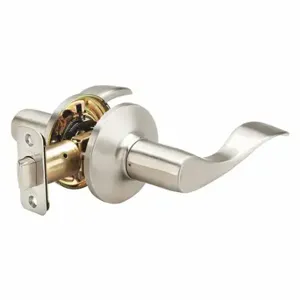 YALE KWPA15 Lever Lockset, Grade 3, Keowee Curved, Satin Nickel, Not Keyed | CV3XHV 49XT73