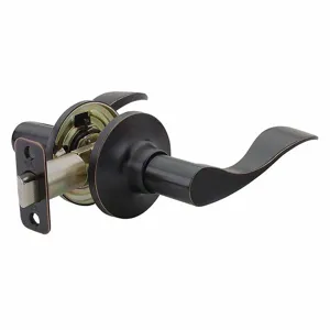 YALE KWE10BP6 Lever Lockset, Grade 3, Keowee Curved, Oil Rubbed Bronze, Kwikset Kw1, Different | CV3XFT 49XT87