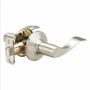 YALE KWE156 Lever Lockset, Grade 3, Keowee Curved, Satin Nickel, Kwikset KW1, Different | CN2TKR YRL220NCR619 / 20UN37