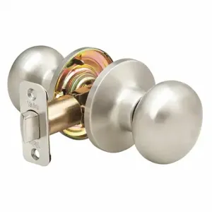 YALE SNPR15 Knob Lockset, 3, Sinclair Knob, Satin Nickel, Not Keyed | CV3XQG 49XU14