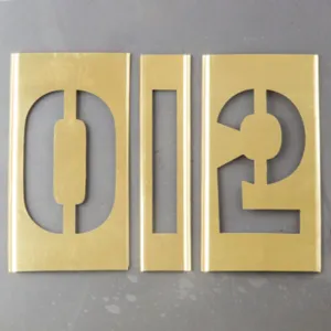 YOUNG BROS. STAMP WORKS 75158 Number Set, 15 Pcs, Brass Stencil, 3/4 Size | AJ6NKW