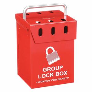ZING 45MZ98 Group Lockout Box, Steel, Red, 6 Inch x 0.2 Inch 10 Inch, Portable, Hinged, 7 Padlocks | CV4HRJ