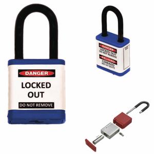ZING 700KD-BLUE Lockout Padlock, Keyed Different, Aluminum, Std Body Body Size, Hardened Steel, Std, Blue | CV4HUF 55KC98