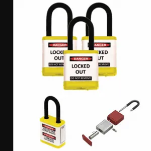 ZING 700KA3-YELLOW Lockout Padlock, Keyed Alike, Aluminum, Std Body Body Size, Hardened Steel, Std, Yellow | CV4HUC 55KD27