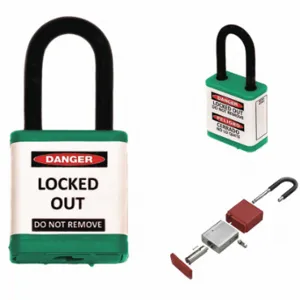 ZING 700KD-GREEN Lockout Padlock, Keyed Different, Aluminum, Std Body Body Size, Hardened Steel, Std, Green | CV4HTW 55KD01