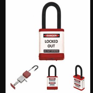 ZING 700KD-RED Lockout Padlock, Keyed Different, Aluminum, Std Body Body Size, Hardened Steel, Std, Red | CV4HTX 55KC95