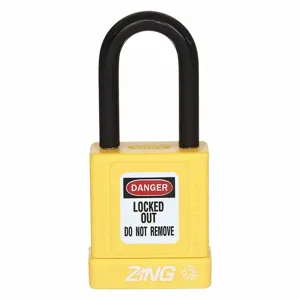 ZING 7039 Lockout Padlock Keyed Alike Yellow 1/4 Inch Diameter | AE8FMH 6CXG6