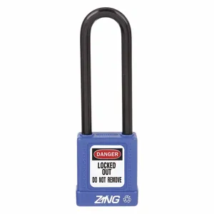 ZING 7048 Lockout Padlock Keyed Different Blue 1/4 Inch Diameter | AE8FMT 6CXH5