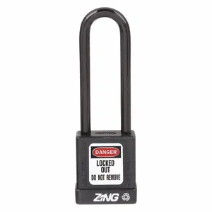 ZING 7052 Lockout Padlock Keyed Different Black 1/4in. Diameter | AE8FMX 6CXH9