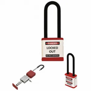 ZING 710KA-RED Lockout Padlock, Keyed Alike, Aluminum, Std Body Body Size, Hardened Steel, Extended, Red | CV4HRW 55KD10