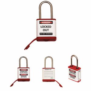 ZING 800KD-RED Lockout Padlock, Keyed Different, Aluminum, Std Body Body Size, Stainless Steel, Std, Red | CV4HUA 55KD29