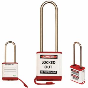ZING 810KD-RED Lockout Padlock, Keyed Different, Aluminum, Std Body Body Size, Stainless Steel, Extended | CV4HTZ 55KD31