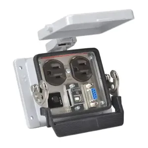 ZIPPORT ZP-PDA-32-302 Panel Interface Connector, Duplex 120 VAC Outlet, 9-Pin D-Sub Connector | CV7FTR