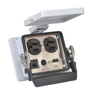 ZIPPORT ZP-PDA-32-303 Panel Interface Connector, Duplex 120 VAC Outlet, 9-Pin D-Sub Connector | CV7FTT