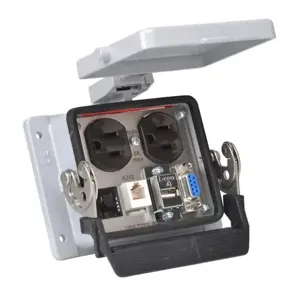 ZIPPORT ZP-PDA-32-403 Panel Interface Connector, Duplex 120 VAC Outlet, 9-Pin D-Sub Connector | CV7FTZ