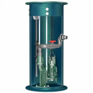 ZOELLER 922-0092 Grinder Pump System, 2 hp HP, Tether Float, 1 Pumps, 106 ft Max. Head, Piggyback | CV4HWB 792XW1