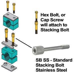 ZSI-FOSTER SB1SS Stacking Bolt, Stainless Steel | CF3YRF