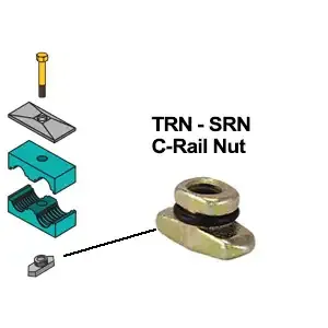 ZSI-FOSTER TRN2-5SS Rail Nut, 5/16 Inch Size, Stainless Steel | CF3ZUH