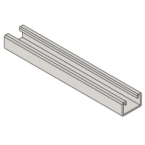 ZSI-FOSTER W800PG18IN Solid Channel, 1-5/8 x 1 Inch Size, 18 Inch Pre-Cut Length | CF4AFH