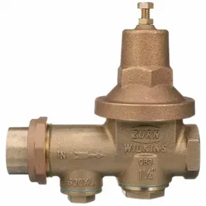 ZURN 114-600XLHR WILKINS Water Pressure Reducing Valve, Lead Free Bronze, 1 1/4 Inch, Single Union | CV4KFH 801HA1