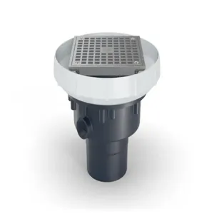 ZURN EZ-PV2-S6 PVC Slab on Grade Floor Drain, 6 Inch Square Nickel Bronze Strainer | CV8NGJ