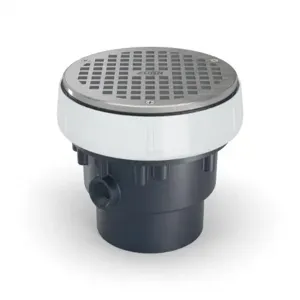 ZURN EZ-PV3-R6 PVC Slab on Grade Floor Drain, 6 Inch Round Nickel Bronze Strainer | CV8NGN