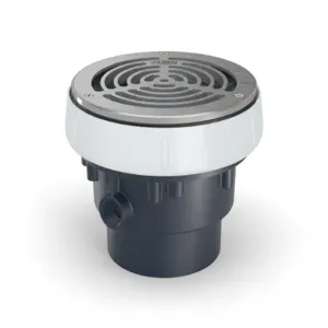 ZURN EZ1-AB3-R6-SS Floor Drain, 6 Inch Round Stainless-Steel Strainer With 3 x 4 Inch Bottom Outlet | CV8NEJ