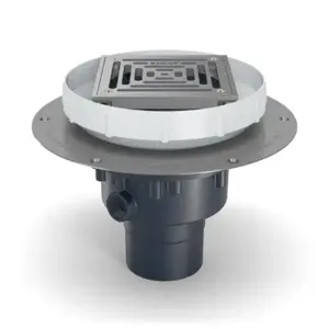 ZURN EZ2-PV3-ST-SS Floor Drain, 5 Inch Stainless Steel Head and Deck Plate | CV8NFK