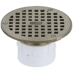 ZURN FD2210-PV2 Round PVC Adjustable Nickel Top Floor Drain, 2-Inch Size | CV8NGU