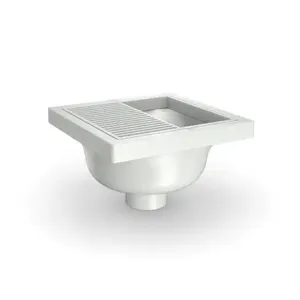 ZURN FS12-6-PV3-Y Outlet 3 x 4 Inch, 6 Inch sump Floor Sink With Dome Strainer And Sediment Bucket | CV8NJG