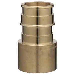 ZURN QE812GX Adapter, Brass, Barbed X Cup, 1 1/4 Inch Pipe Size, 2 1/2 Inch Overall Length | CV4JNQ 788F74