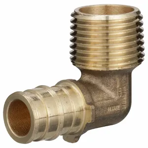 ZURN QEE33BTGX Elbow, Brass, Barbed X Mnpt, 1/2 Inch Pipe Size, 1 13/32 Inch Overall Length, 25 PK | CV4JVH 788F34