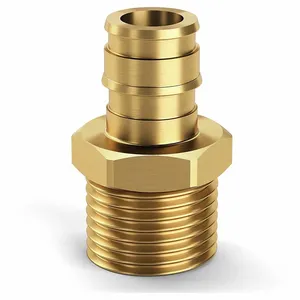 ZURN QEMC66GX Adapter, Brass, Barbed X Mnpt, 1 1/4 Inch Pipe Size, 2 17/32 Inch Overall Length | CV4JPJ 788F59