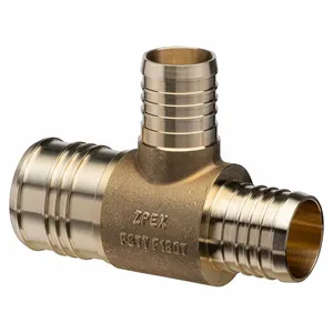 ZURN QQT876GX Tee, Brass, 5 PK | CV4KBA 788EV4