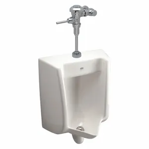 ZURN Z5755.207.00 Vitreous China, White, Siphon Jet Urinal & Manual Flush Valve, Wall, Top | CE9CBA 34TE12