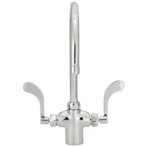 ZURN Z826C4-XL Laboratory Gooseneck Faucet, Single Hole With 2 Handles - 2.2 GPM Aerator, 8 Inch Spout | CV8PBA