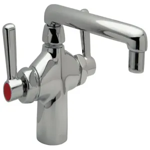 ZURN Z826F1-XL-MY Laboratory Faucet, Single Hole With 2 Handles, 2.2 GPM Aerator, 6 Inch Swing Spout | CV8PBB