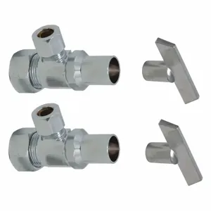 ZURN ZH8824-XL-LK-PC Angle Supply Stop, Compression Inlet Type, 200 psi | CF2THW 48RX91